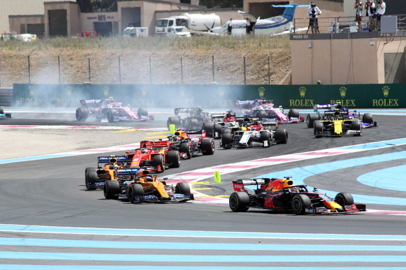 Williams start of French Grand Prix