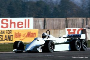 Alan Jones in the FW07b at Donington, 1982