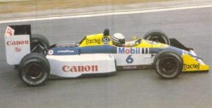Williams FW11C tested by Riccardo Patrese with Judd engine